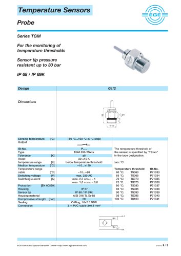 Temperature Sensors Series TGM