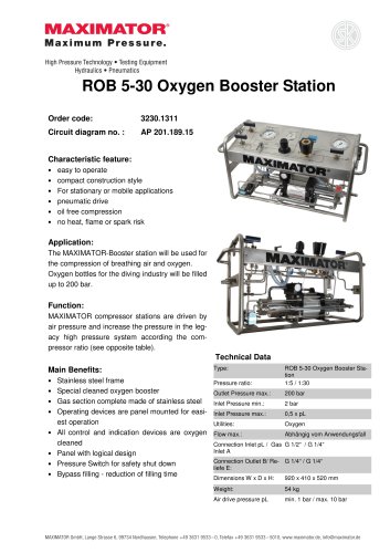 ROB 5-30 Oxygen Booster Station