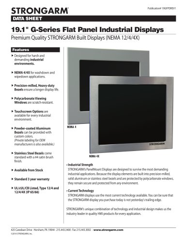 19.1" G-Series Flat Panel Industrial Displays