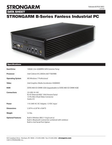 STRONGARM B-Series Fanless Industrial PC