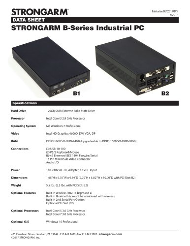 STRONGARM B-Series Industrial PC