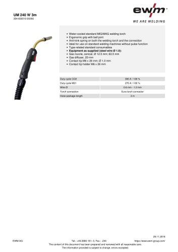 data sheet UM 240 W