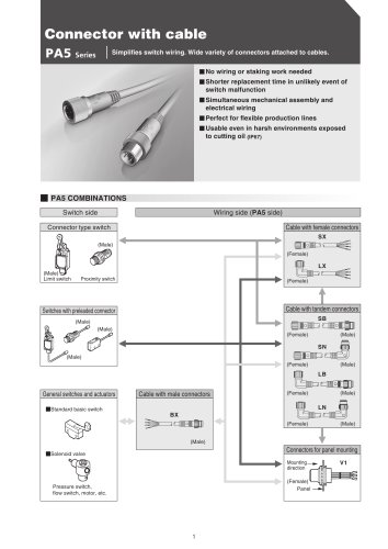 PA5 Series M12 Connector Cable