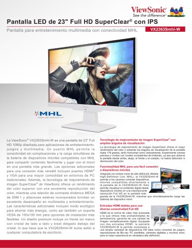 Pantalla LED de 23" Full HD SuperClear® con IPS