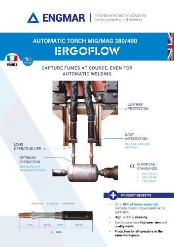380/400 MIG/MAG Automatic torch Data sheet