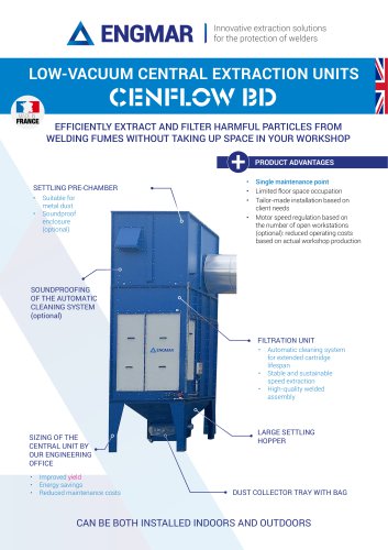 CENFLOW Low-vacuum Central extraction unit Data sheet