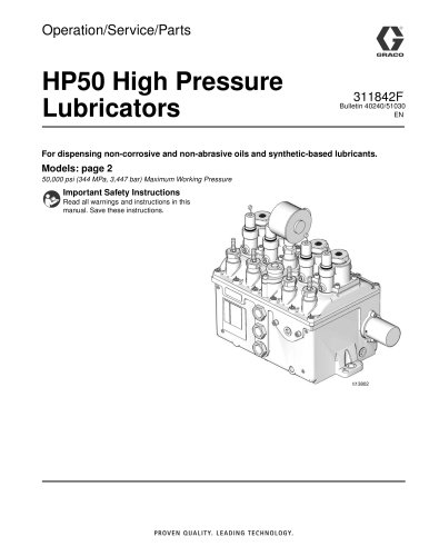 Manzel Model HP-50 High Pressure Lubricators