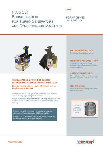 Plug set brush-holders for turbo generators and synchronous machines