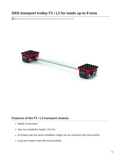 GKS transport trolley F3 / L3 for loads up to 6 tons