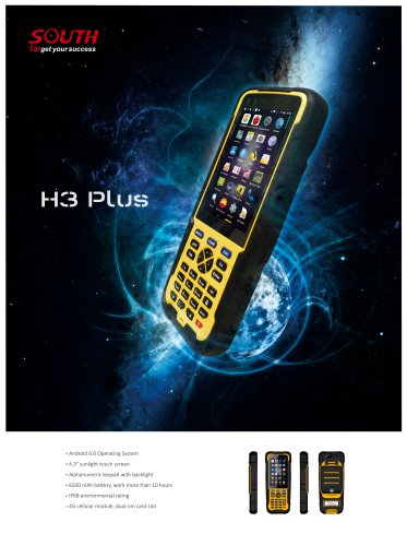 Android 6.0 Operating System /IP68 enviromental  rating/4G cellular module, dual sim card slot H3 Plus SOUTH