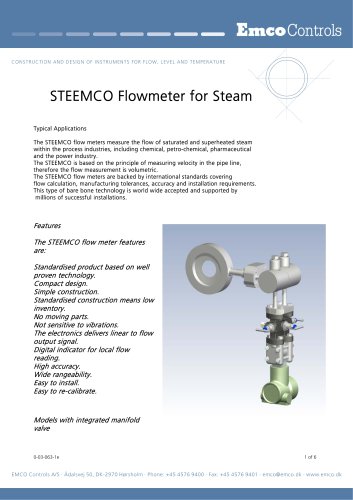 STEEMCO Flowmeter for Steam