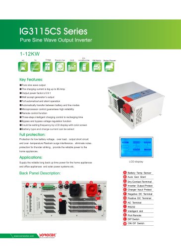 Pure Sine Wave Output Inverter IG3115CS 1-12KVA