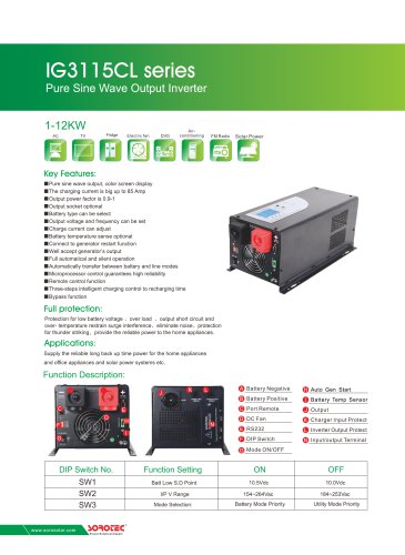 Pure Sine Wave Output Power Inverter IG3115CL 1-12KVA