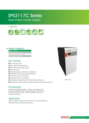 Solar Power Inverter System SPS3117C 1-5KVA