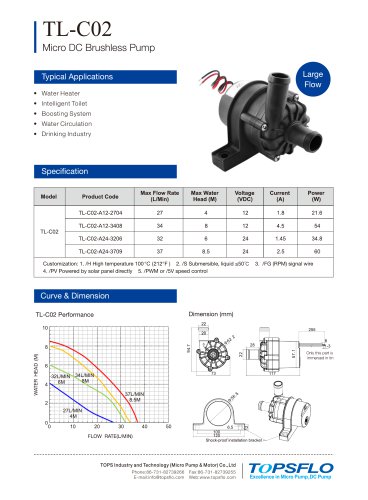 TL-C02 High Pressure Brushless DC Booster Pump