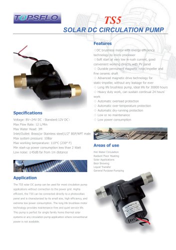 TS5 solar dc circulation pump