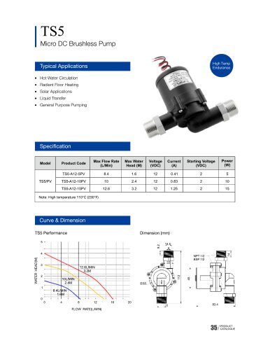 TS5 SOLAR WATER CIRCULATION PUMP