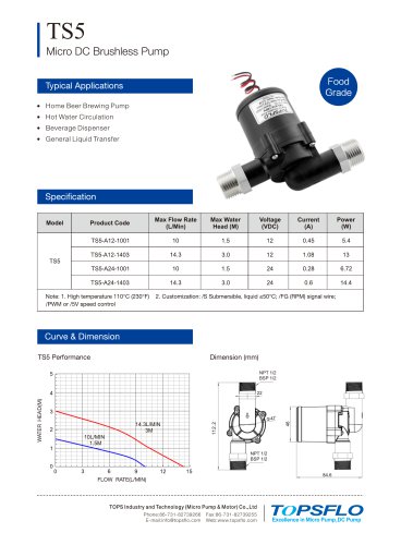 TS5beer - Home Brewing Beer Brushless DC Pump