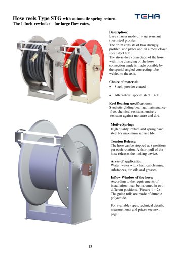 Automatic 1 inch hose reel type STG