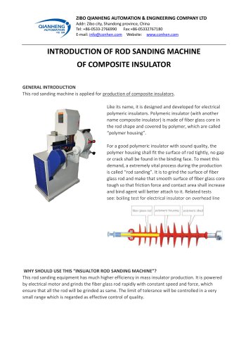 Insulator rod sanding treatment machine