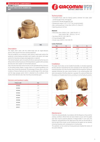 Clapet Check valve ,  rubber seal N5