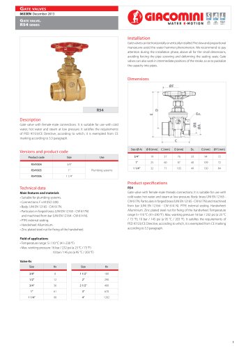 Gate valve . R54  series