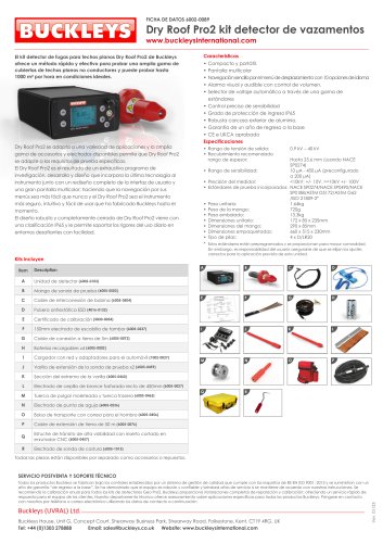 Datasheet: Dry Roof Pro2 leak detector