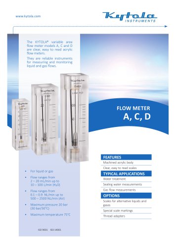 FLOW METER A, C, D