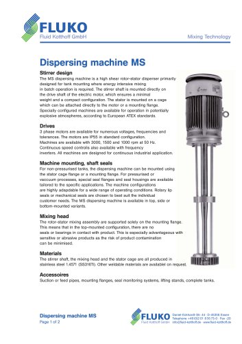 Dispersing machine MS