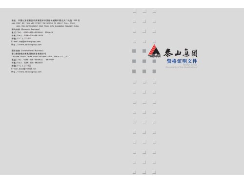 Taishan Group qualification certificate