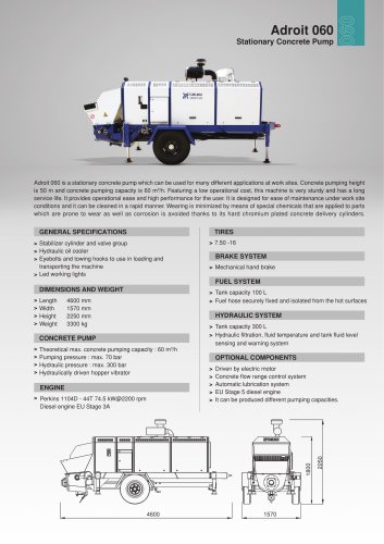 Adroit 060 Stationary Concrete Pump