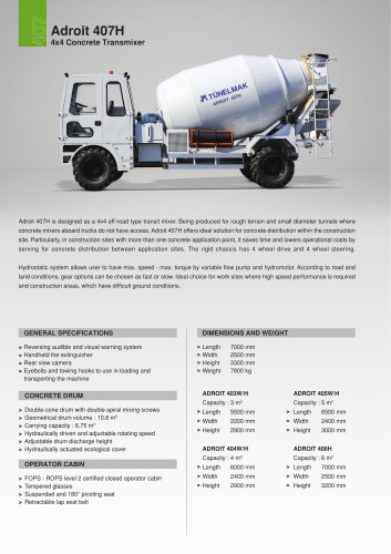 Adroit 407H 4x4 Concrete Transmixer