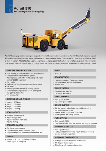 Adroit 510 4x4 Underground Scaling Rig