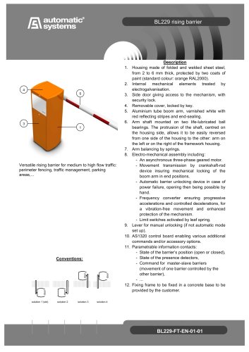 automatic rising barrier BL 229