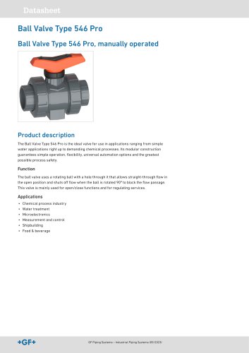 Ball Valve Type 546 Pro
