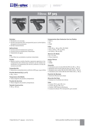 Filtros  SF 305