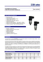 TRANSMISOR DE PRESIÓN  PARA APLICACIONES GENERALES