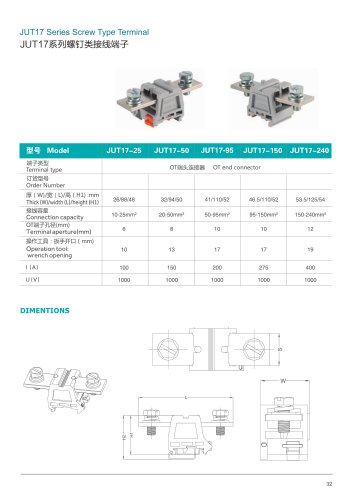 JUT17 OT lugs Terminal blocks