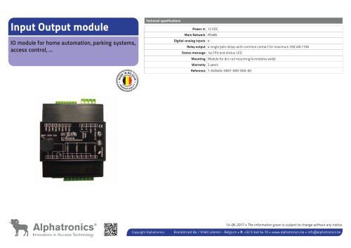 Input Output Module – 4 inputs