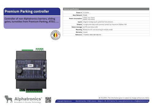 Premium Parking controller