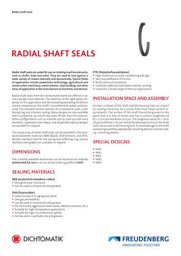 RADIAL SHAFT SEALS