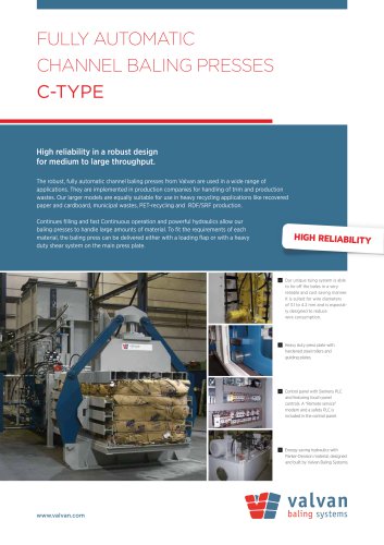 Fully automatic channel baling presses C-type