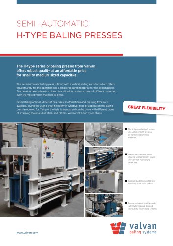 Semi –automatic H-type baling presses