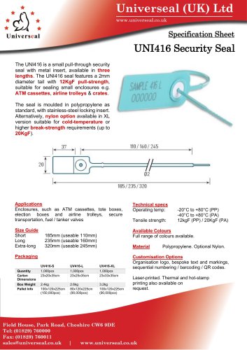 UNI416 Security Seal