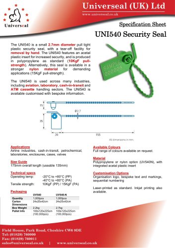 UNI540 Security Seal