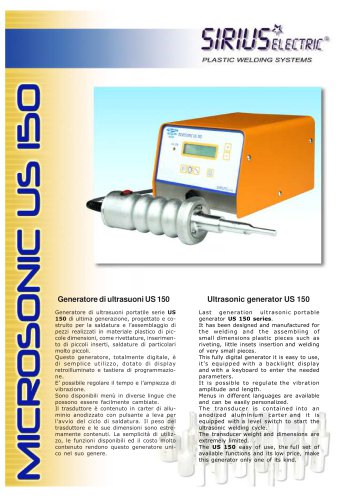 Ultrasonic generator model MICROSONIC US 150