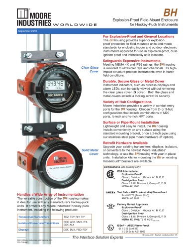 BH - Explosion-Proof Field-Mount Enclosure for Hockey-Puck Instruments