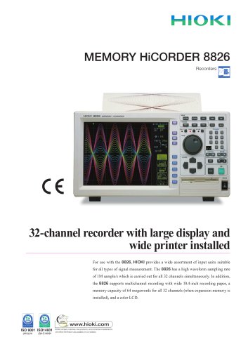 HIOKI 8826 MEMORY HiCORDER