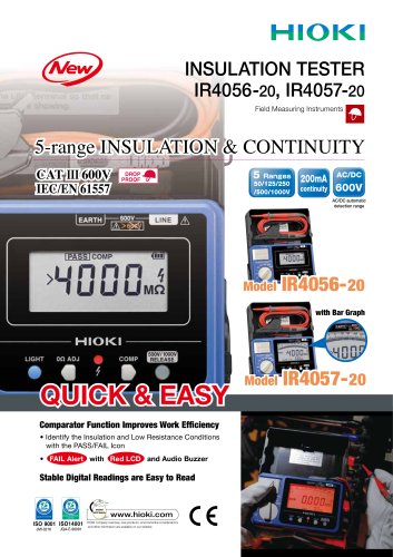 HIOKI IR4056-20/IR4057-20 Insulation Testers