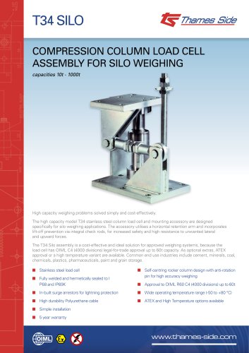 T34 Loadcell Data sheet Silo Mount